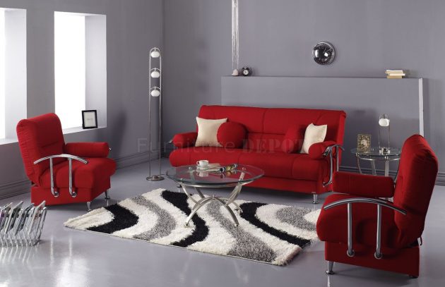 Gorgeous Grey Living Rooms With Red Details, Gray And Red Living Room Ideas