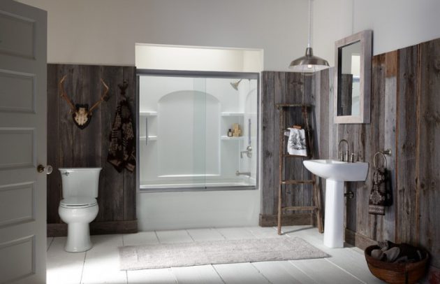 16 Marvelous Bathroom Designs With Wooden Wall That Abound With Elegance &amp; Warmth