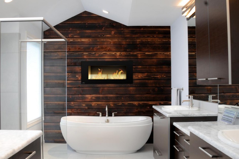 16 Marvelous Bathroom Designs With Wooden Wall That Abound With