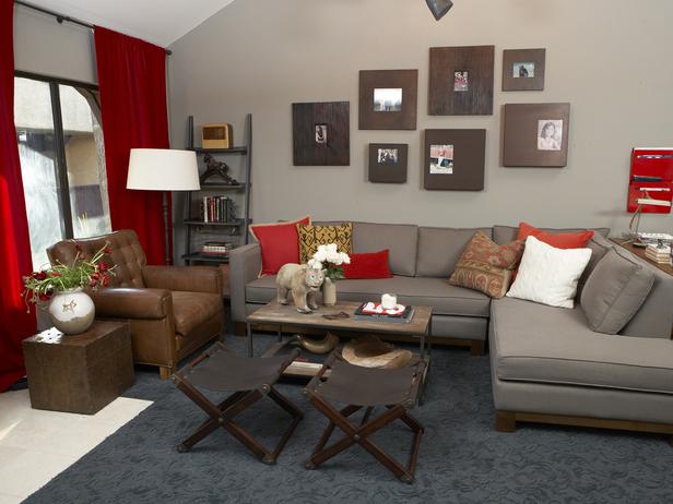 16 Gorgeous Grey Living Rooms With Red, Red And Grey Living Room Walls