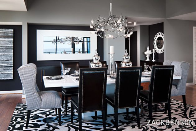 18 Extravagant Black &amp; White Dining Rooms That Are Worth Seeing