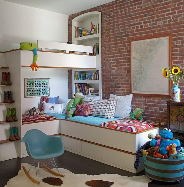 16 Captivating Child's Room Designs With Brick Walls