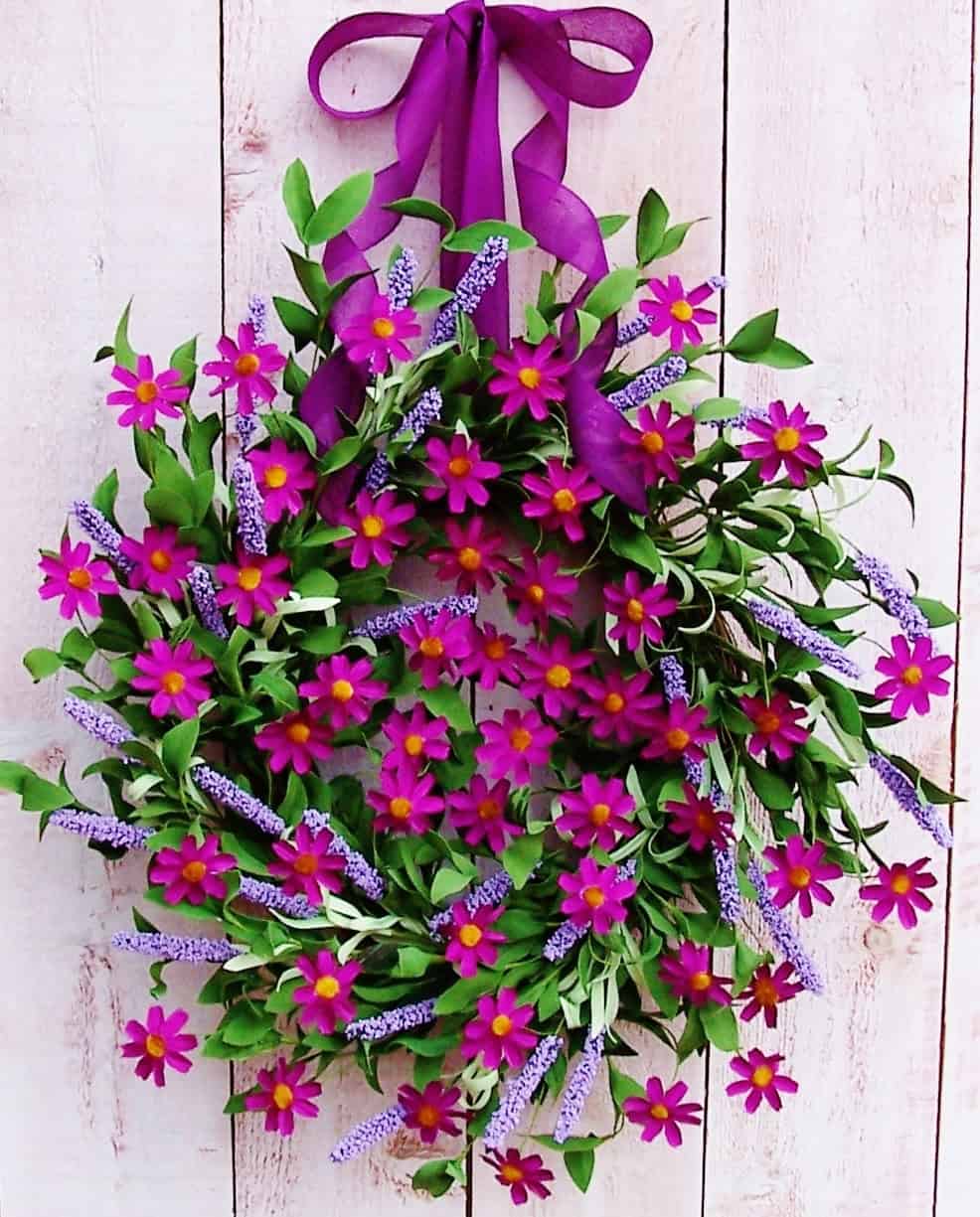 PURPLE DAISY FLORAL Door Wreath Buy it on: www.etsy.com