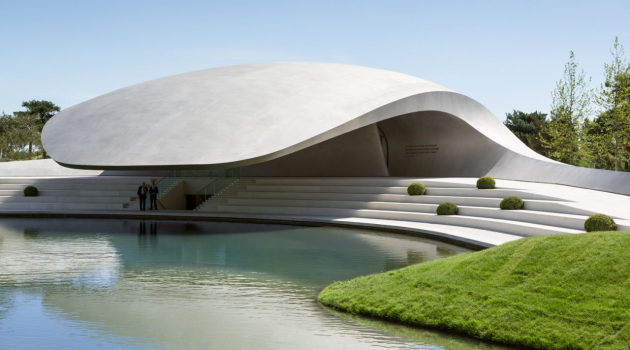 Porsche Pavilion by Henn Architekten in Wolfsburg, Germany