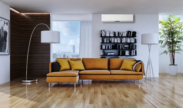 living-room-books-couch-air-conditioner-modern-interior-design