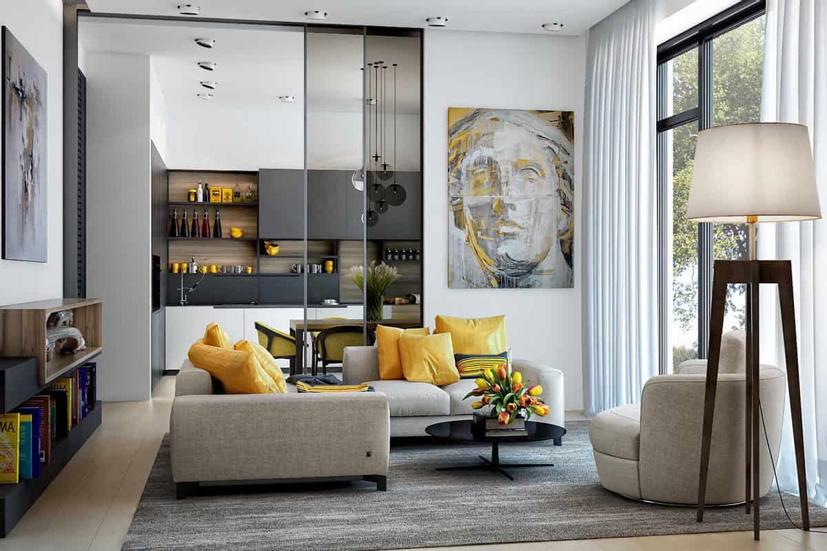 18 Inspirational Ideas For Decorating The Living Room With Yellow Accents 1