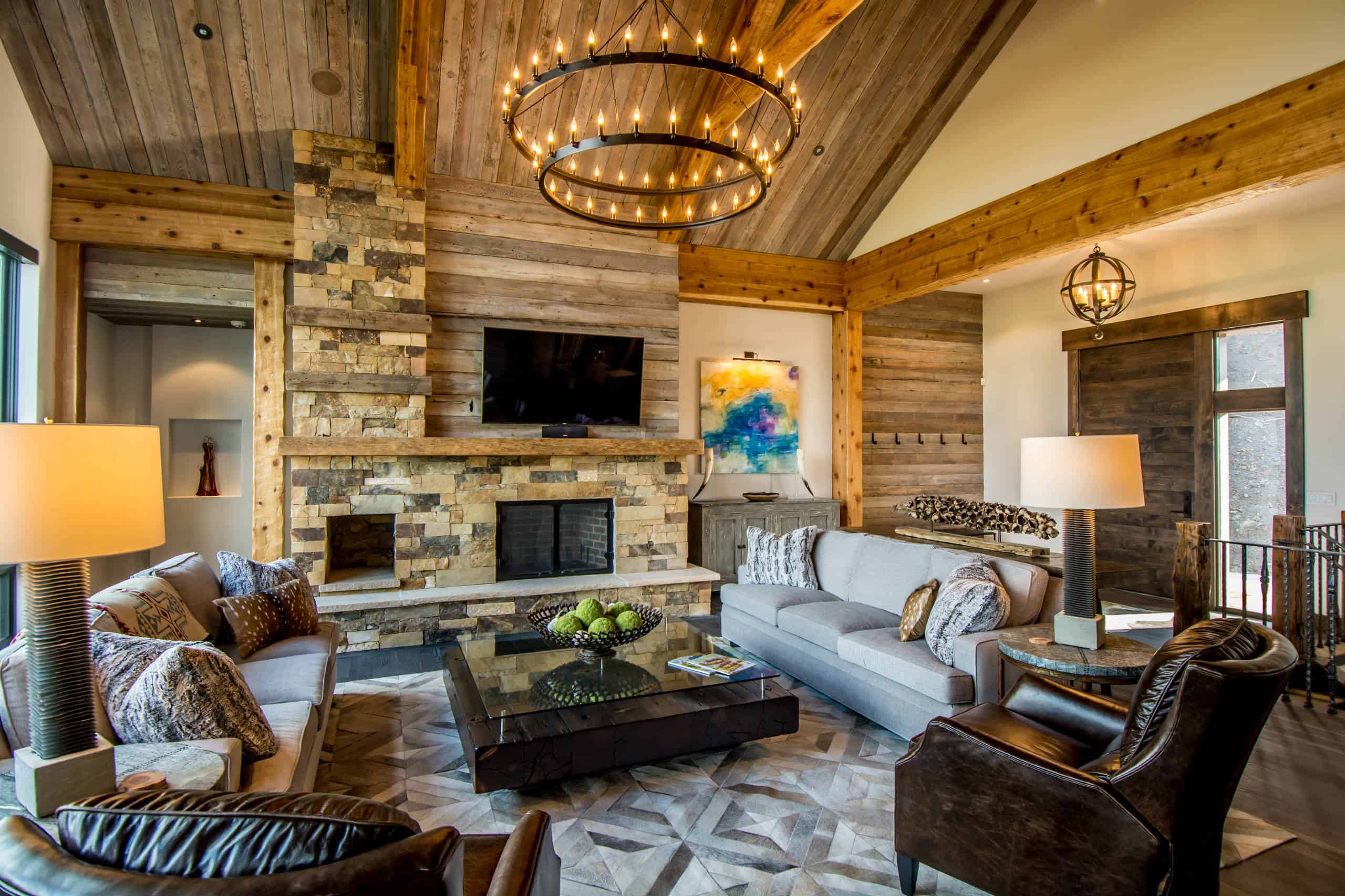 rustic look in living room