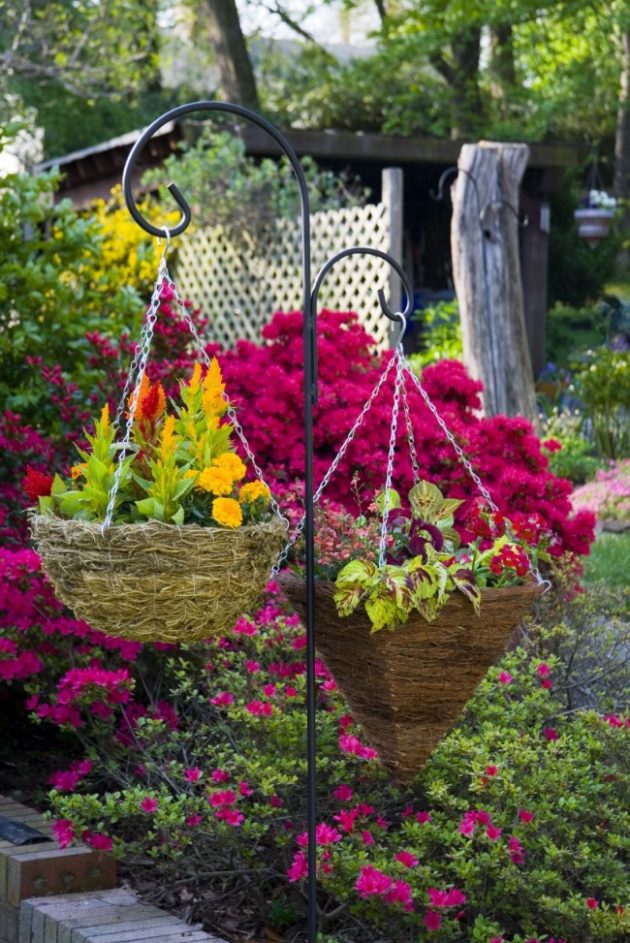 17 Fascinating Examples How To Arrange Hanging Flowers For Your Yard