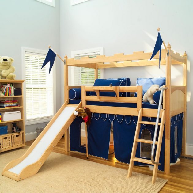 Bunk Bed With Slide, How To Build A Slide For Loft Bed