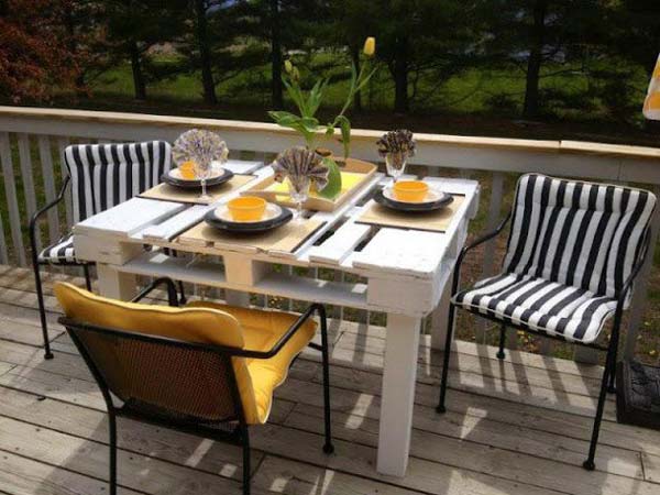 10 Super Easy Ideas To Make Fascinating DIY Pallet Table For The Garden
