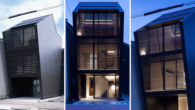 Futuristic modern black glass residential building with sleek architectural design and minimalist aesthetic, showcasing innovative urban housing solutions.