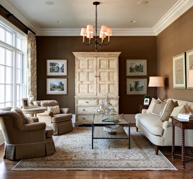 18 Timeless Living Room Designs With Combinations Of Brown Color