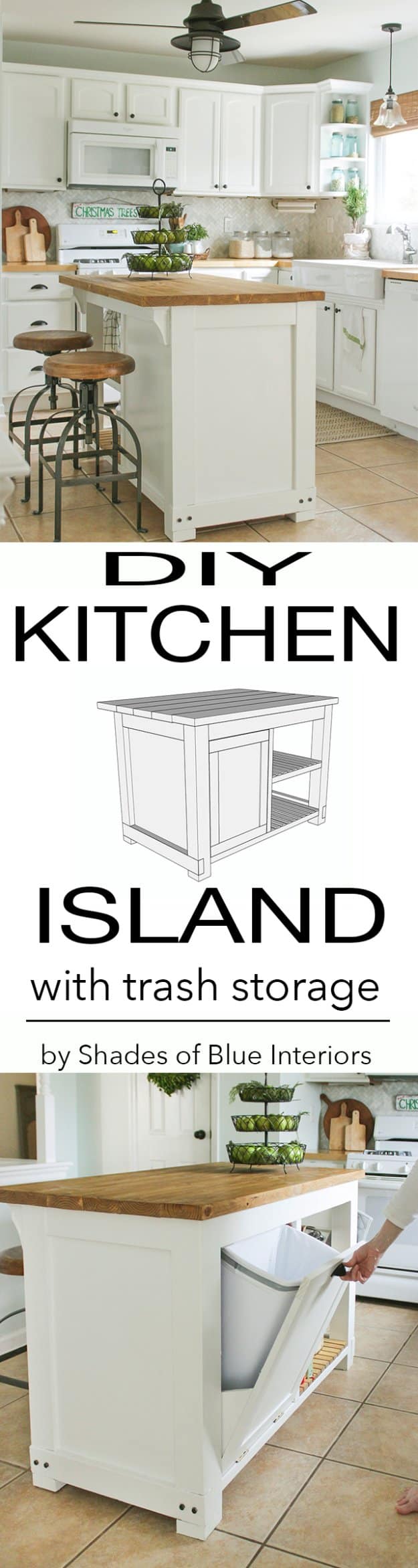 DIY Kitchen Island With Trash Storage Source