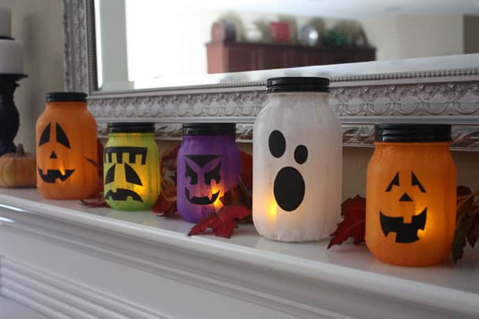 Mason Jar Jack-o-Lanterns Source