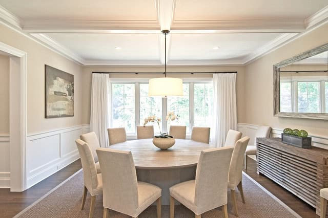 20 Admirable Dining Room Designs With Wooden Circular Tables 17