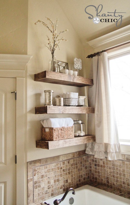 17 DIY Wooden Bathroom Shelves That You Can Make Just In One Day