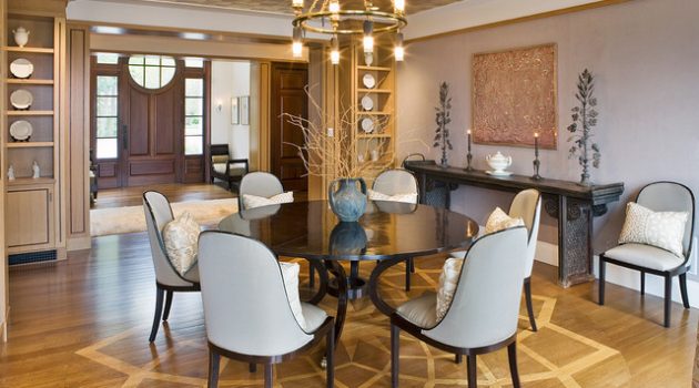 20 Admirable Dining Room Designs With Wooden Circular Tables
