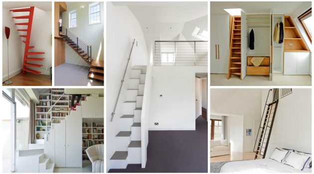 18 Interesting Options For Designing Stairs For The Attic