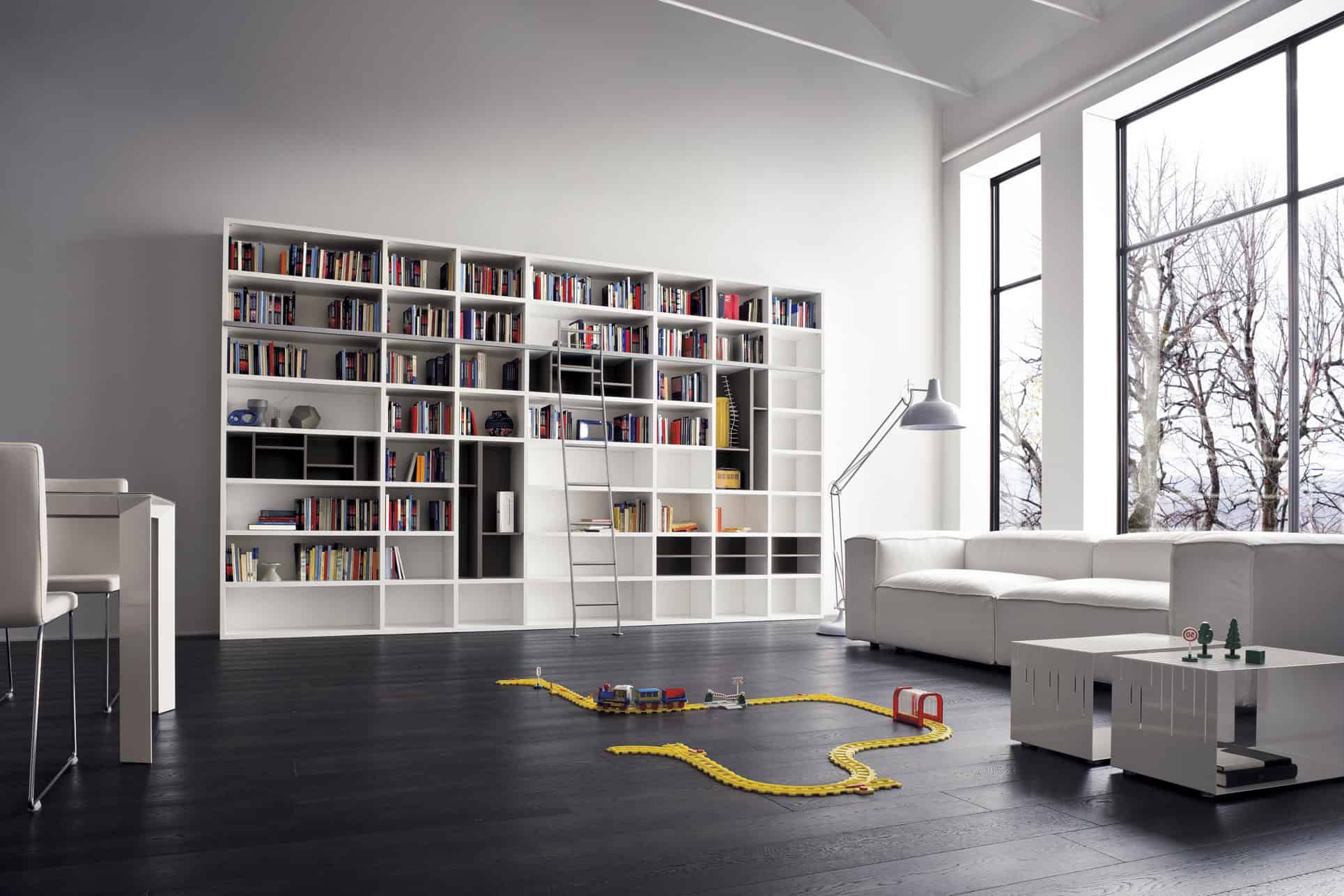 16 Fascinating Living Rooms With Small But Functional Library 11
