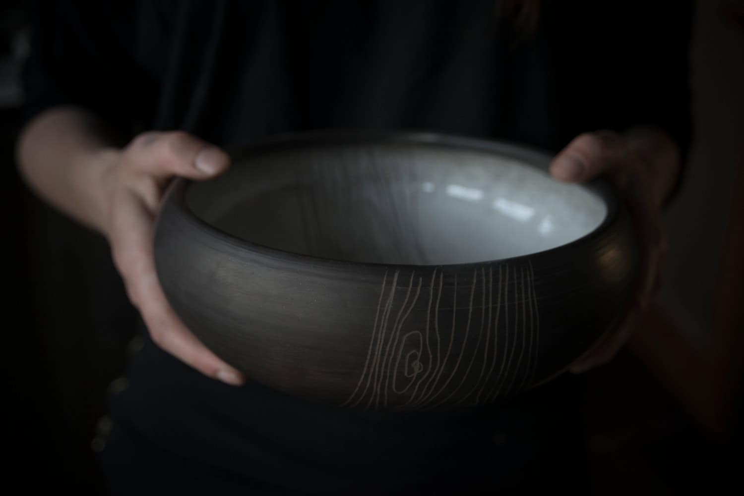 minimalist tree pattern sgraffito bowl Buy it on: www.etsy.com