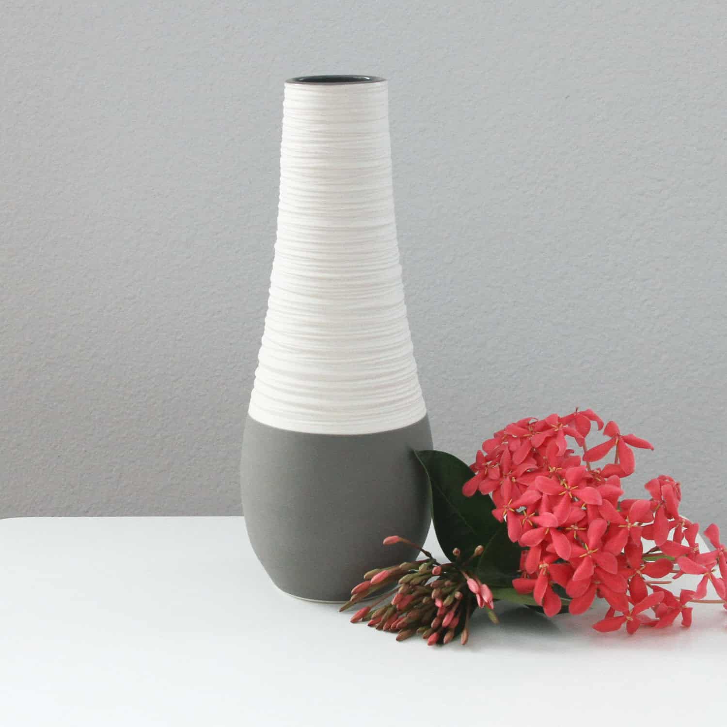Tall Groove Vase in Matte Grey Buy it on: www.etsy.com