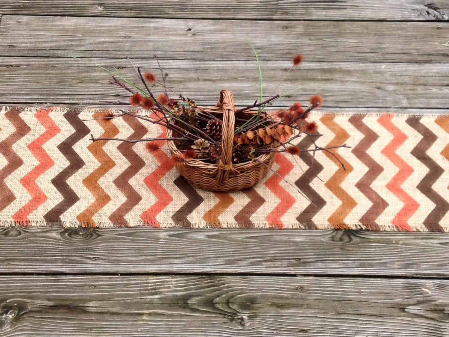 Rustic Autumn Burlap Chevron Table Runner Buy it on: www.etsy.com