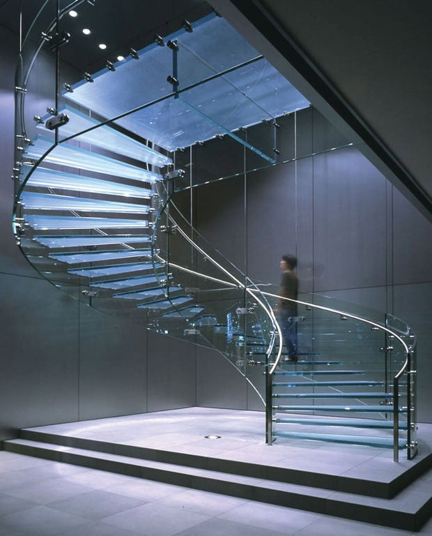 15 Stunning Glass Spiral Staircase Designs That You Shouldn't Miss