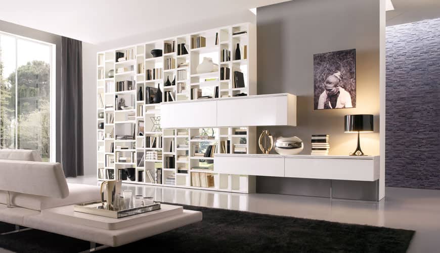 16 Fascinating Living Rooms With Small But Functional Library 4