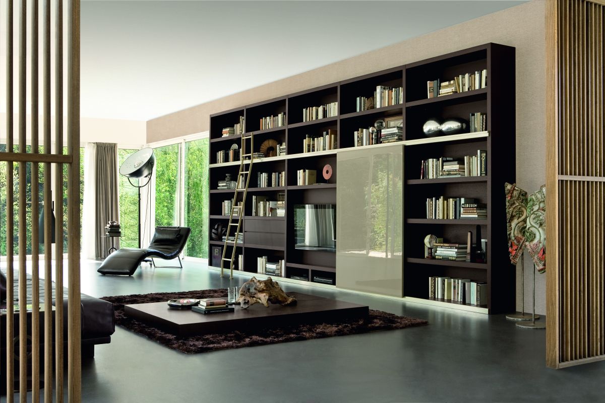 Simple Living Room Library Design Ideas with Simple Decor