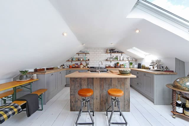 16 Super Functional Attic Kitchens That Will Impress You 8