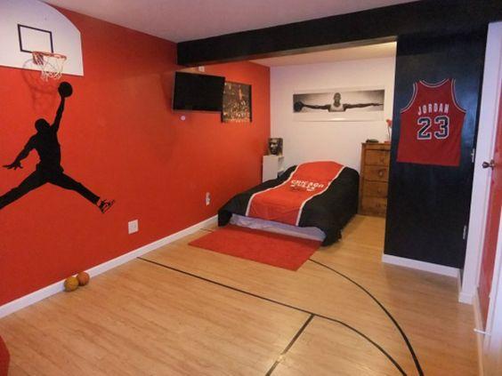 Basketball Player Wall Stickers DIY Sports Style Wall Decals for Kids Room Basketball Court Nursery Home Decoration