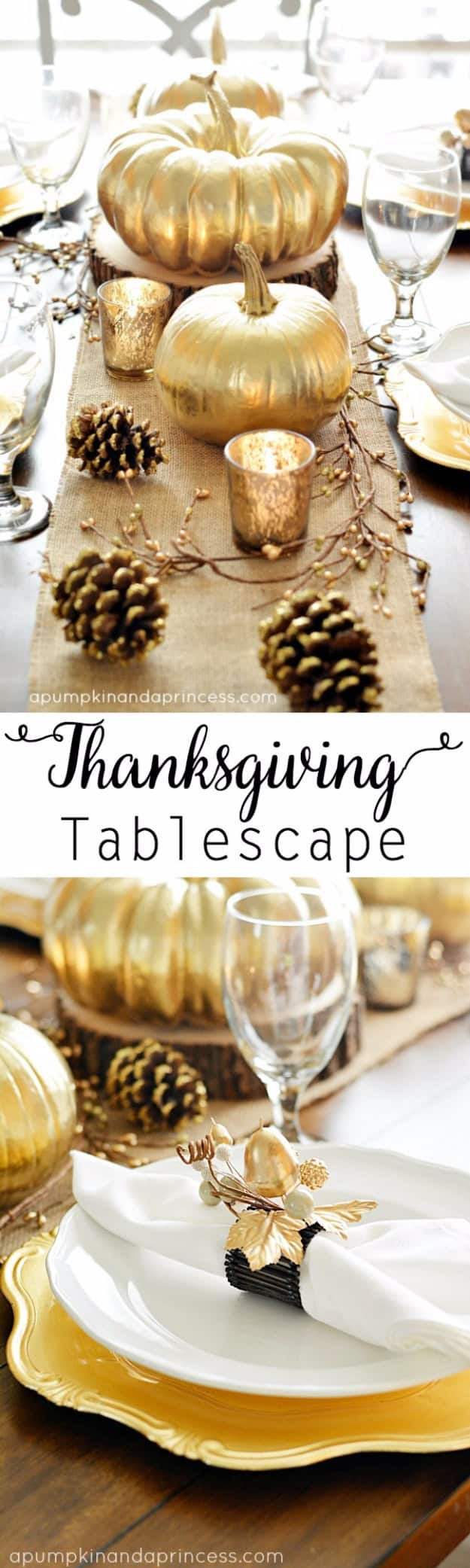 Thanksgiving Inspired Gold Table Decor Source