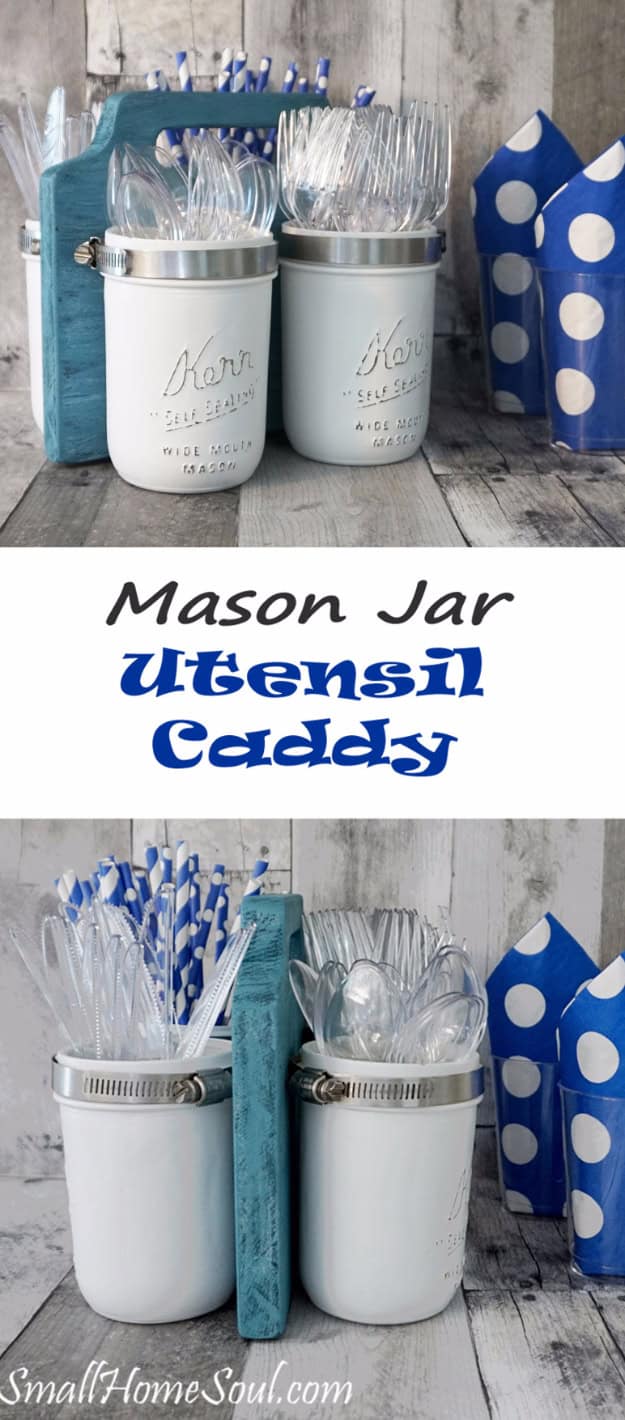 Mason Jar Utensil Caddy Source