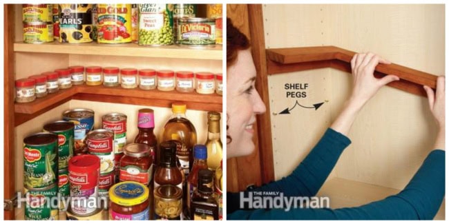 Make an additional shelf for spices Source