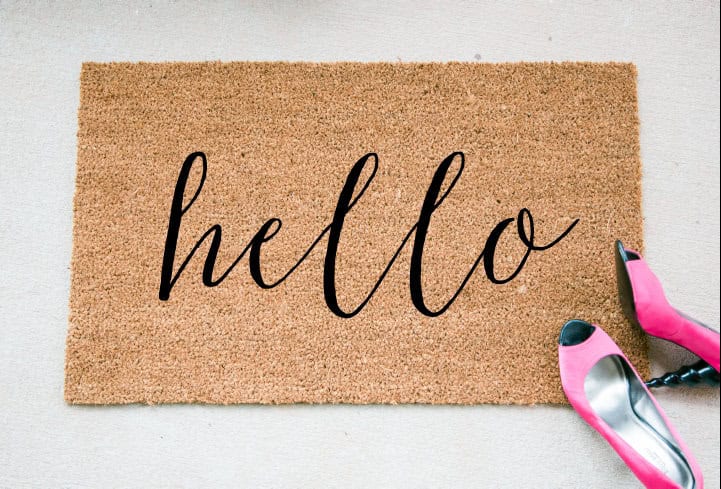 Hello Doormat Buy it on: www.etsy.com
