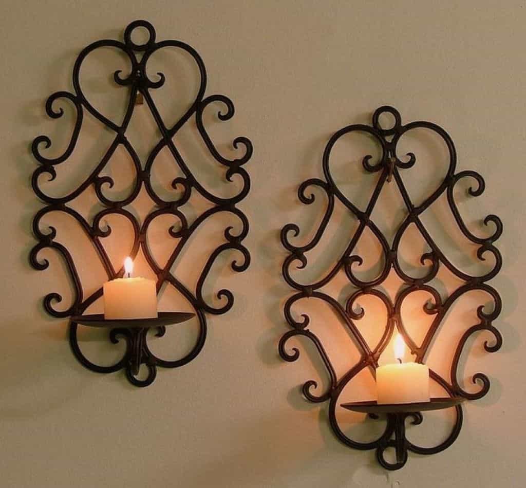 Wrought Iron Candle Holders- Beautiful Decoration For The Walls In Every Home Style 2
