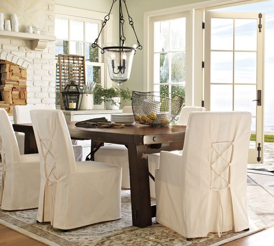 18 Lovely Chair Cover Designs To, Dining Room Chair Cover With Arms
