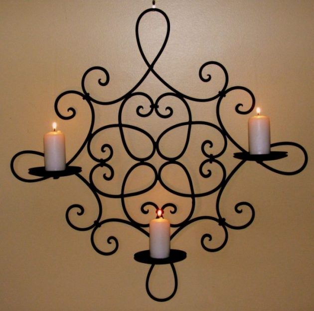 Wrought Iron Candle Holders- Beautiful Decoration For The Walls In Every Home Style