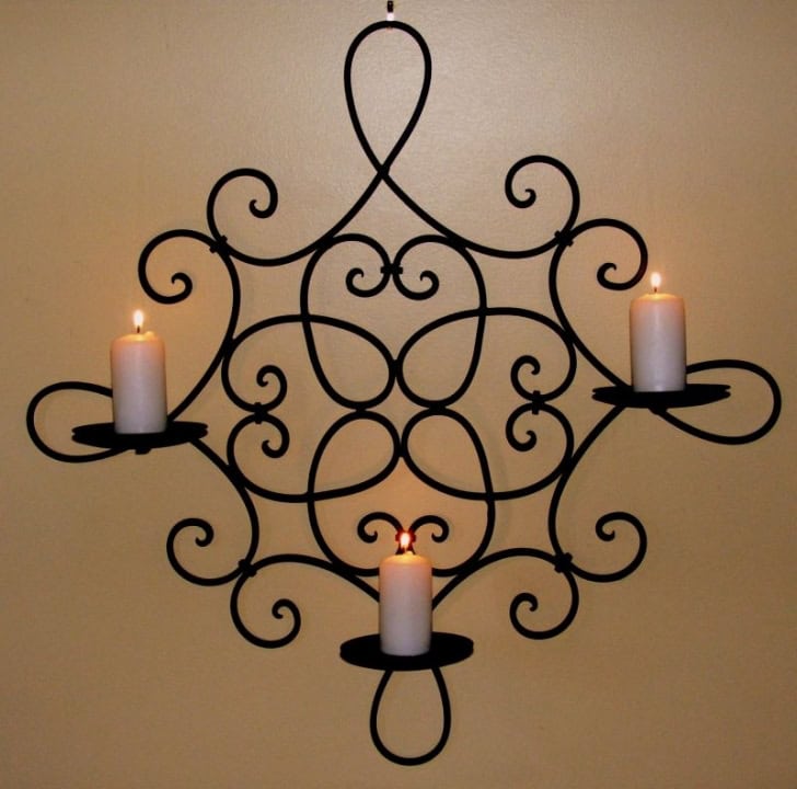 Wrought Iron Candle Holders Beautiful Decoration For The Walls In
