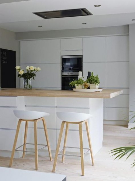 20 Irresistible White Kitchen Designs With Use Of Wood For Elegant Look
