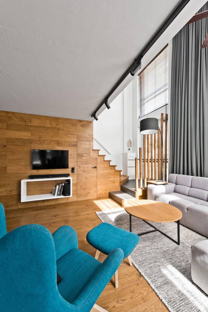 View of Modern Scandinavian Loft Interior by InArch in Vilnius, Lithuania