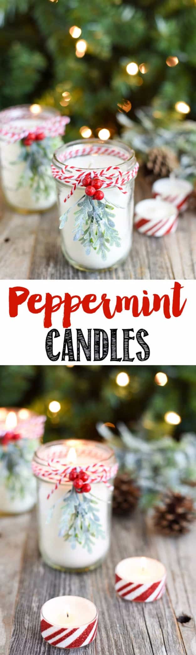 DIY Peppermint Mason Jar Candles Source