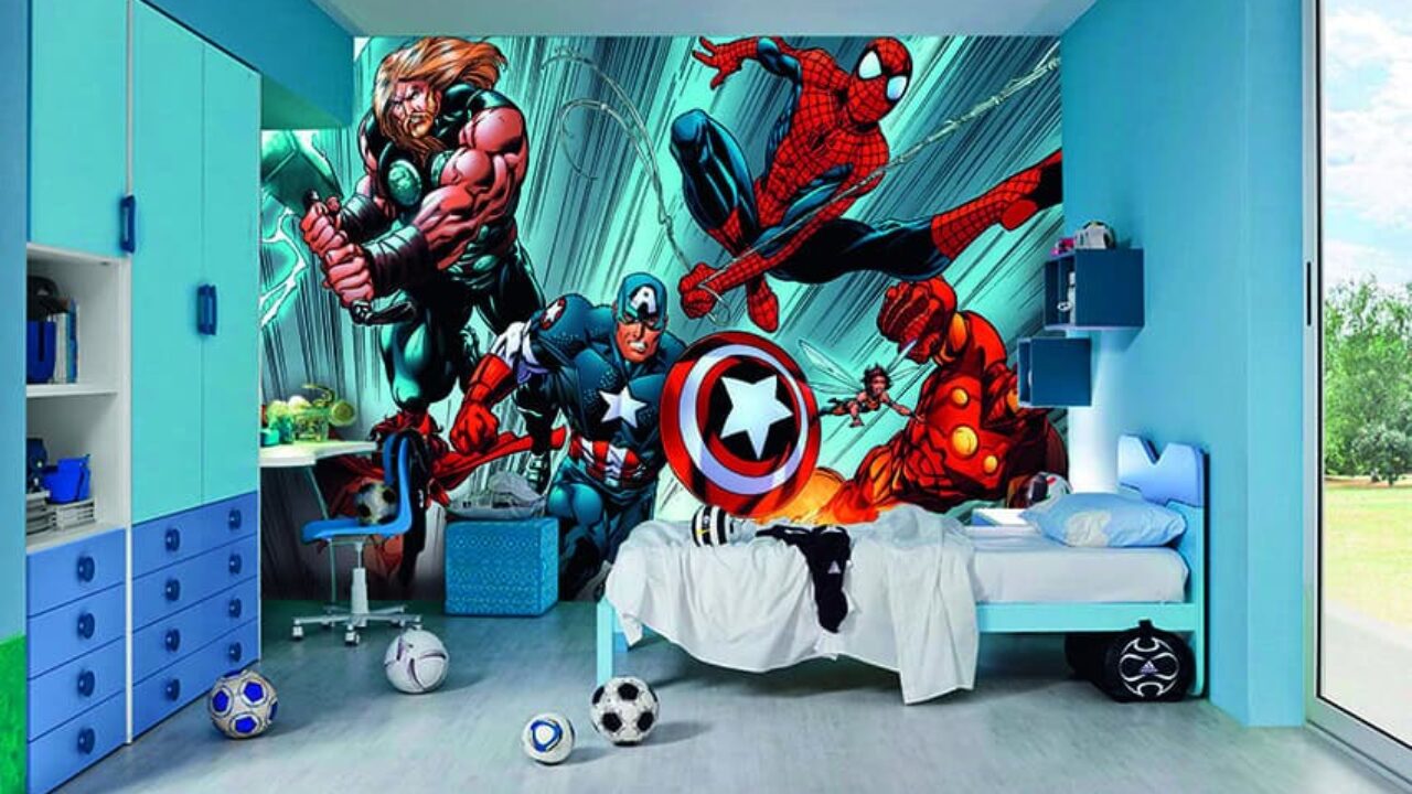 kids superhero bedroom