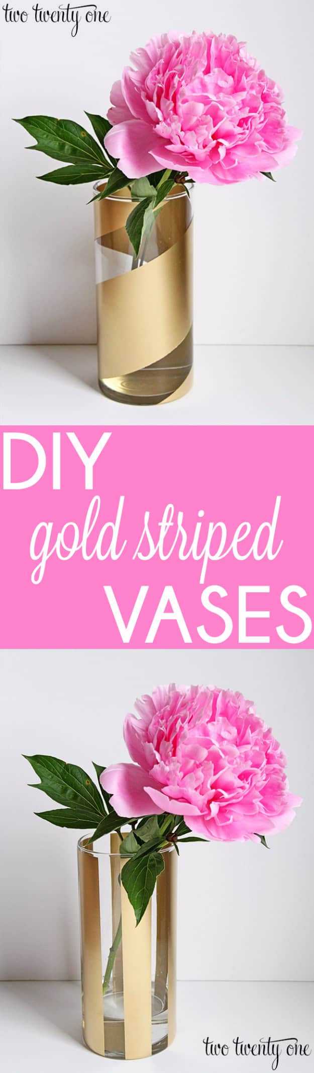 DIY Gold Striped Vases DIY Gold Striped Vases