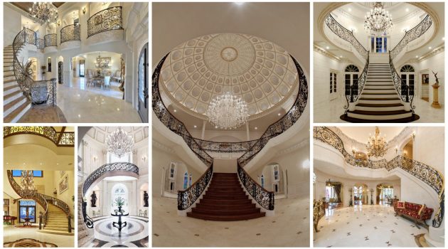 19 Excellent Ideas For Decorating Entrance Staircase With Luxury Touch
