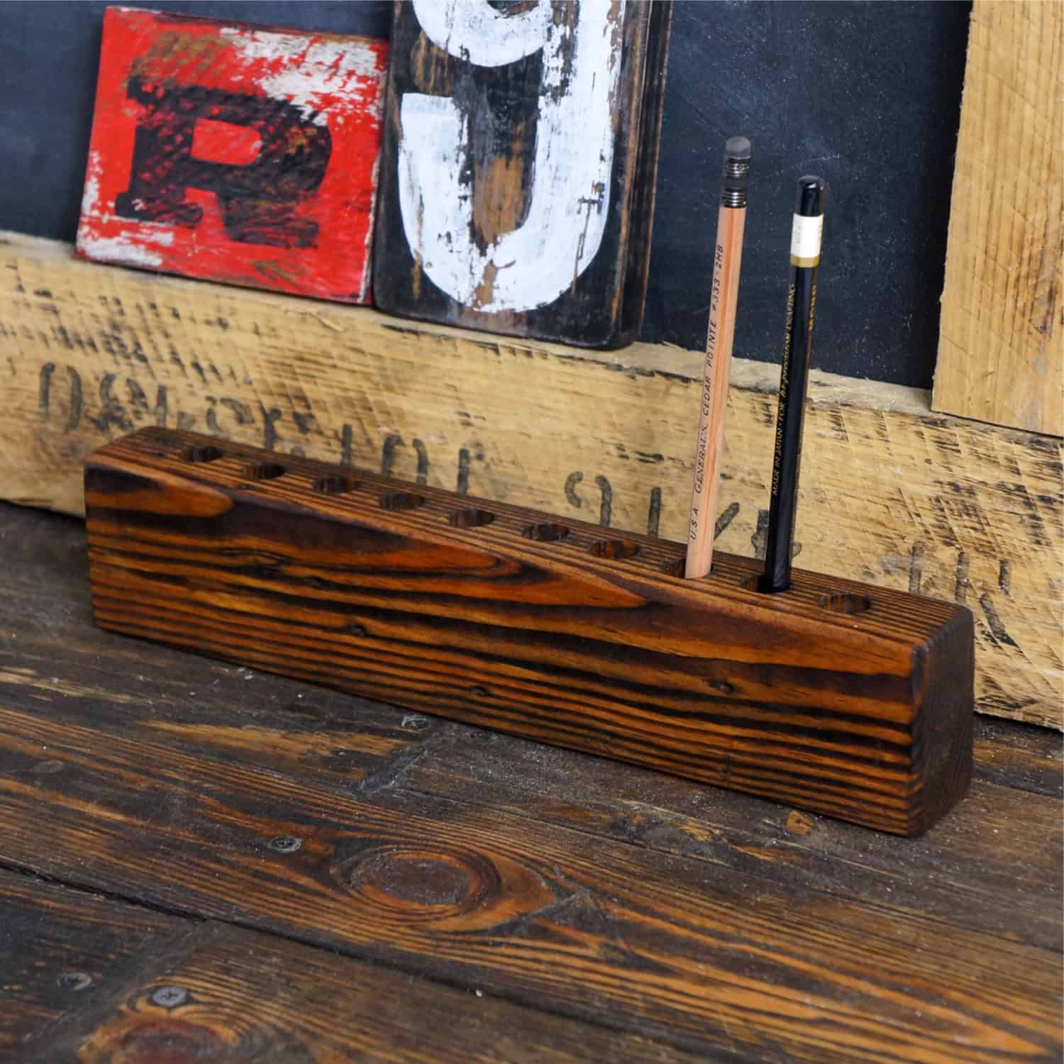 Handmade Reclaimed Wood Desk Caddy Organizer Handmade Reclaimed Wood Desk Caddy Organizer