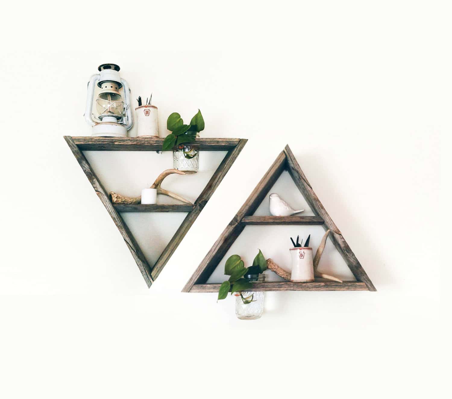 Reclaimed Barnwood Triangle Shelf Reclaimed Barnwood Triangle Shelf