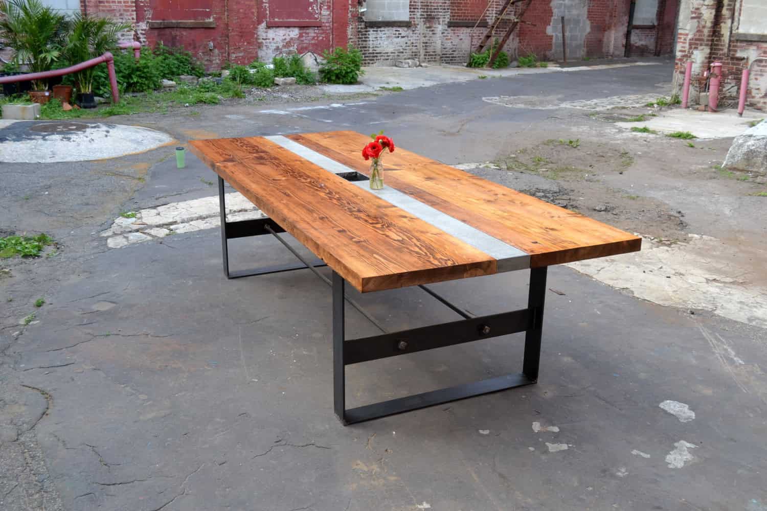Reclaimed Wood and Concrete Conference Table Reclaimed Wood and Concrete Conference Table