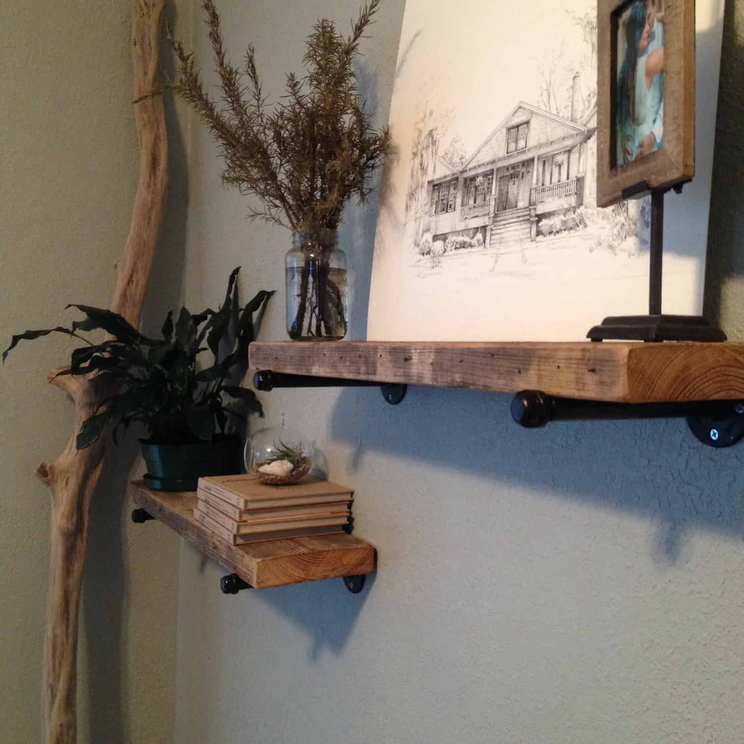 Rustic, Reclaimed Wood and Steel Shelves Rustic, Reclaimed Wood and Steel Shelves