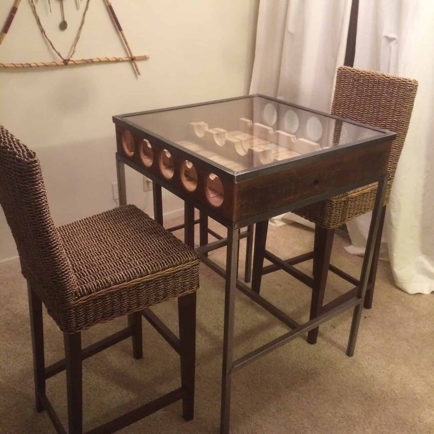 Wine rack bar height table Wine rack bar height table